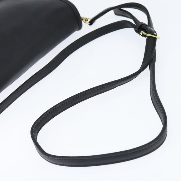 Coach Shoulder Bag Leather Black Gold Auth 148956