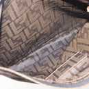 FENDI Zucca Canvas Clutch Bag Black Brown gold Auth 148959-10