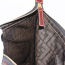 FENDI Zucca Canvas Clutch Bag Black Brown gold Auth 148959-11