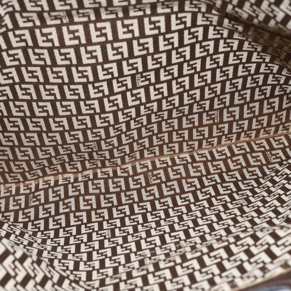 FENDI Zucchino Canvas Hand Bag Beige Auth 148960