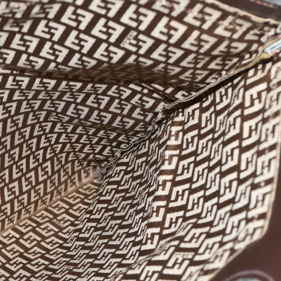 FENDI Zucchino Canvas Hand Bag Beige Auth 148960