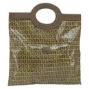 FENDI Zucchino Canvas Hand Bag Beige Auth 148960-13