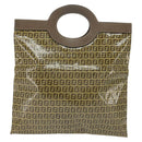 FENDI Zucchino Canvas Hand Bag Beige Auth 148960-2