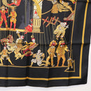 HERMES Carre 90 Scarf ""LE TEMPS des MARIONNETTES"" Silk Black Auth 148961-10