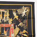 HERMES Carre 90 Scarf ""LE TEMPS des MARIONNETTES"" Silk Black Auth 148961-4