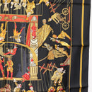 HERMES Carre 90 Scarf ""LE TEMPS des MARIONNETTES"" Silk Black Auth 148961-7