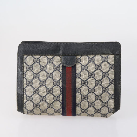 CELINE Fendi Gucci Cartier Macadam Canvas Pouch Leather 8 Set Blue Auth 148967