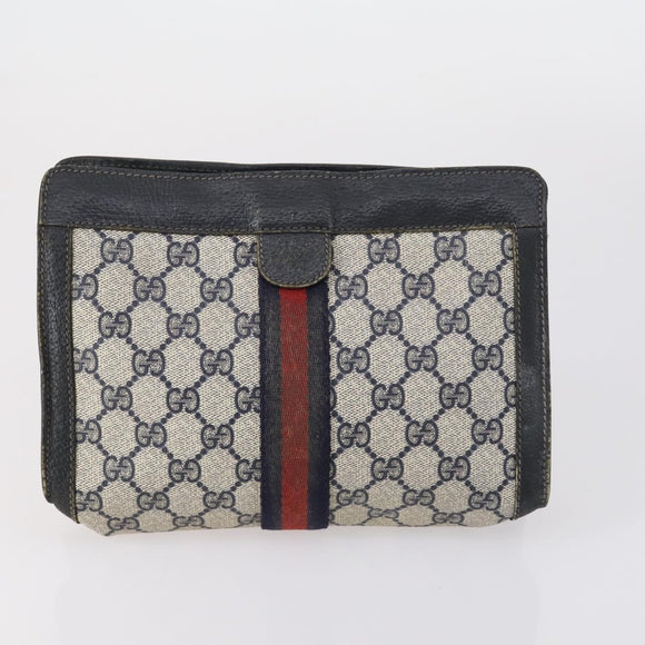 CELINE Fendi Gucci Cartier Macadam Canvas Pouch Leather 8 Set Blue Auth 148967