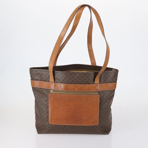 CELINE Macadam Canvas Shoulder Bag PVC 3 Set Beige Brown Auth 148968