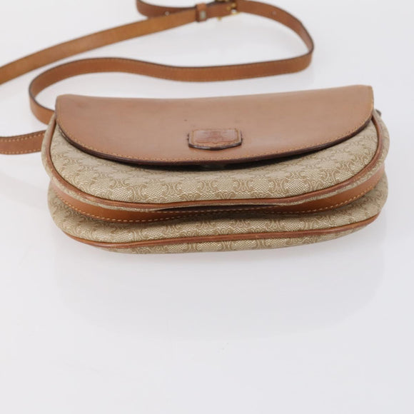 CELINE Macadam Canvas Shoulder Bag PVC 3 Set Beige Brown Auth 148968