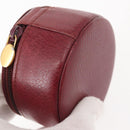 CARTIER Jewelry case Jewelry Box Leather Bordeaux Gold Auth 148970-7