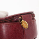 CARTIER Jewelry case Jewelry Box Leather Bordeaux Gold Auth 148970-8