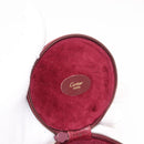 CARTIER Jewelry case Jewelry Box Leather Bordeaux Gold Auth 148970-9