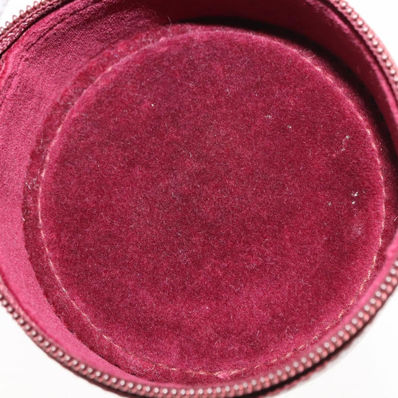 CARTIER Jewelry case Jewelry Box Leather Bordeaux Gold Auth 148970