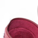 CARTIER Jewelry case Jewelry Box Leather Bordeaux Gold Auth 148970-12