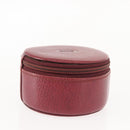 CARTIER Jewelry case Jewelry Box Leather Bordeaux Gold Auth 148970-4