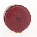 CARTIER Jewelry case Jewelry Box Leather Bordeaux Gold Auth 148970-5