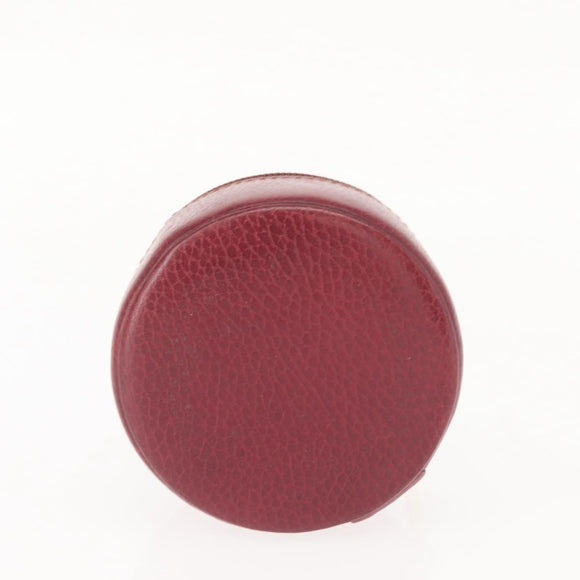 CARTIER Jewelry case Jewelry Box Leather Bordeaux Gold Auth 148970