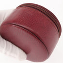 CARTIER Jewelry case Jewelry Box Leather Bordeaux Gold Auth 148970-15