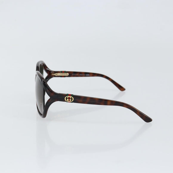 GUCCI Web Sherry Line Sunglasses plastic Brown Auth 148978