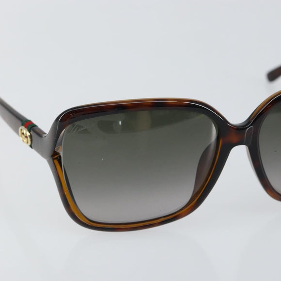 GUCCI Web Sherry Line Sunglasses plastic Brown Auth 148978