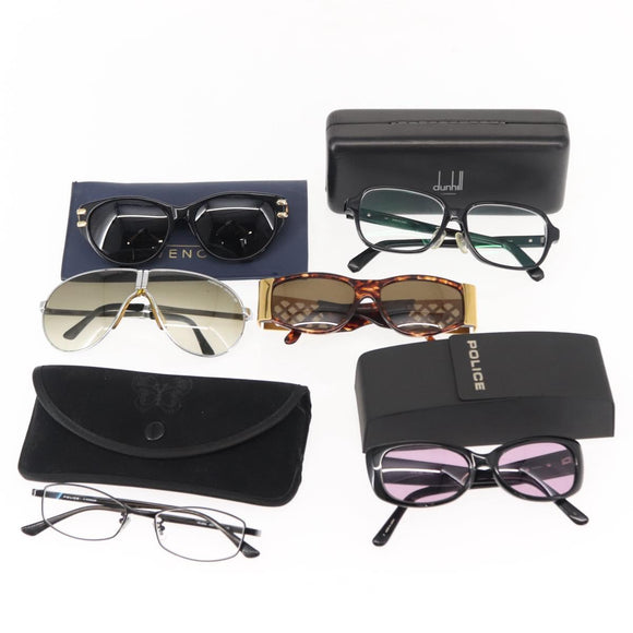 GIVENCHY POLICE Dunhill ANNA SUI Brillen Kunststoff 6er Set Schwarz Silber Auth 148982