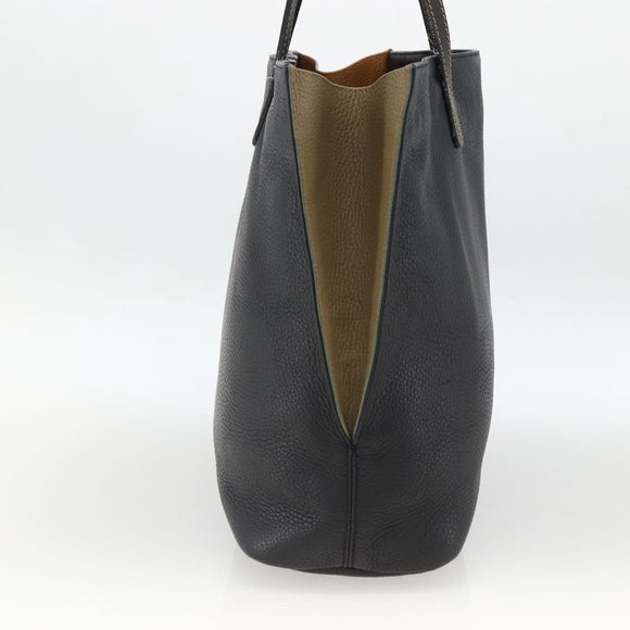 ETRO Tote Bag Leather Gold Black Auth 148984