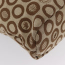 HUNTING WORLD Shoulder Bag Canvas Beige Silver Auth 148985-9
