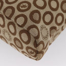 HUNTING WORLD Shoulder Bag Canvas Beige Silver Auth 148985-14