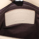HUNTING WORLD Shoulder Bag Canvas Beige Silver Auth 148985-10