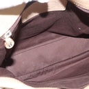HUNTING WORLD Shoulder Bag Canvas Beige Silver Auth 148985-11