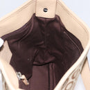 HUNTING WORLD Shoulder Bag Canvas Beige Silver Auth 148985-17