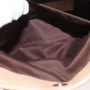HUNTING WORLD Shoulder Bag Canvas Beige Silver Auth 148985-12