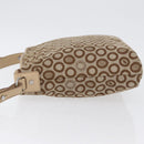 HUNTING WORLD Shoulder Bag Canvas Beige Silver Auth 148985-4