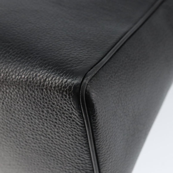 CELINE Hand Bag Leather Black Gold Auth 149040