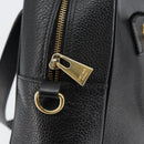 CELINE Hand Bag Leather Black Gold Auth 149040-10