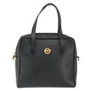 CELINE Hand Bag Leather Black Gold Auth 149040-13