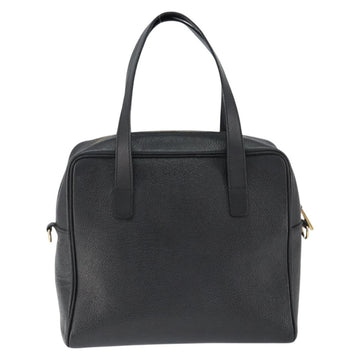 CELINE Hand Bag Leather Black Gold Auth 149040 - 0