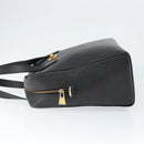 CELINE Hand Bag Leather Black Gold Auth 149040-4