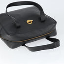 CELINE Hand Bag Leather Black Gold Auth 149040-6