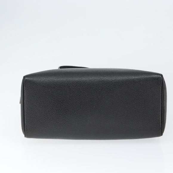CELINE Hand Bag Leather Black Gold Auth 149040