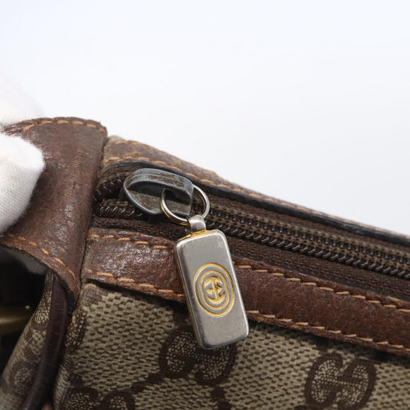 GUCCI GG Supreme Web Sherry Line Shoulder Bag PVC Beige Auth 149043