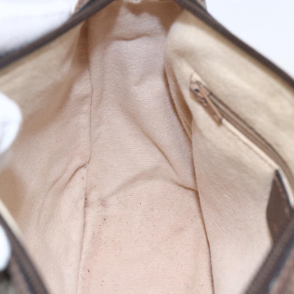 GUCCI GG Supreme Web Sherry Line Shoulder Bag PVC Beige Auth 149043