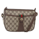 GUCCI GG Supreme Web Sherry Line Shoulder Bag PVC Beige Auth 149043-1