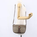 GUCCI GG Supreme Web Sherry Line Shoulder Bag PVC Beige Auth 149043-23