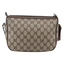 GUCCI GG Supreme Web Sherry Line Shoulder Bag PVC Beige Auth 149043-2