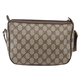 GUCCI GG Supreme Web Sherry Line Shoulder Bag PVC Beige Auth 149043 - 0