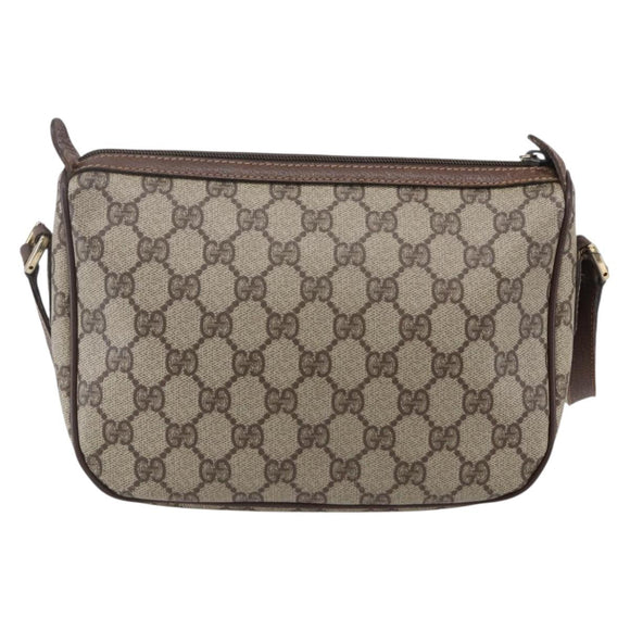 GUCCI GG Supreme Web Sherry Line Shoulder Bag PVC Beige Auth 149043