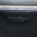 Salvatore Ferragamo Gancini Joan Shoulder Bag Leather Black Gold Auth 149044V-19