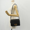Salvatore Ferragamo Gancini Joan Shoulder Bag Leather Black Gold Auth 149044V-29